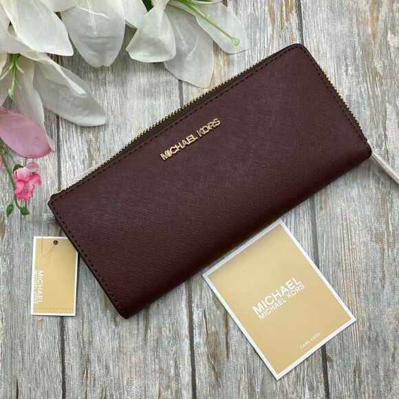 Michael Kors Jet Set Travel Large Saffiano Leather Quarter-Zip Wallet Bag Purse - Picture 11 of 12